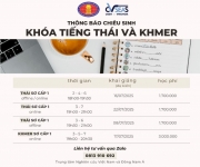 THÔNG BÁO CHIÊU SINH KHÓA HỌC TIẾNG THÁI VÀ TIẾNG KHMER THÁNG 7/2025